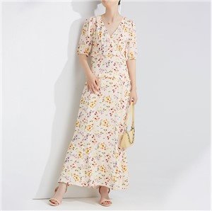 Robe longue imprimée pour femme